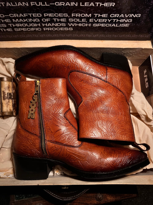 BRONZE CARVED BOOTS